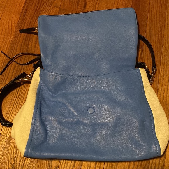 Never been used! Kate Spade blue, black, and white satchel - Picture 2 of 4